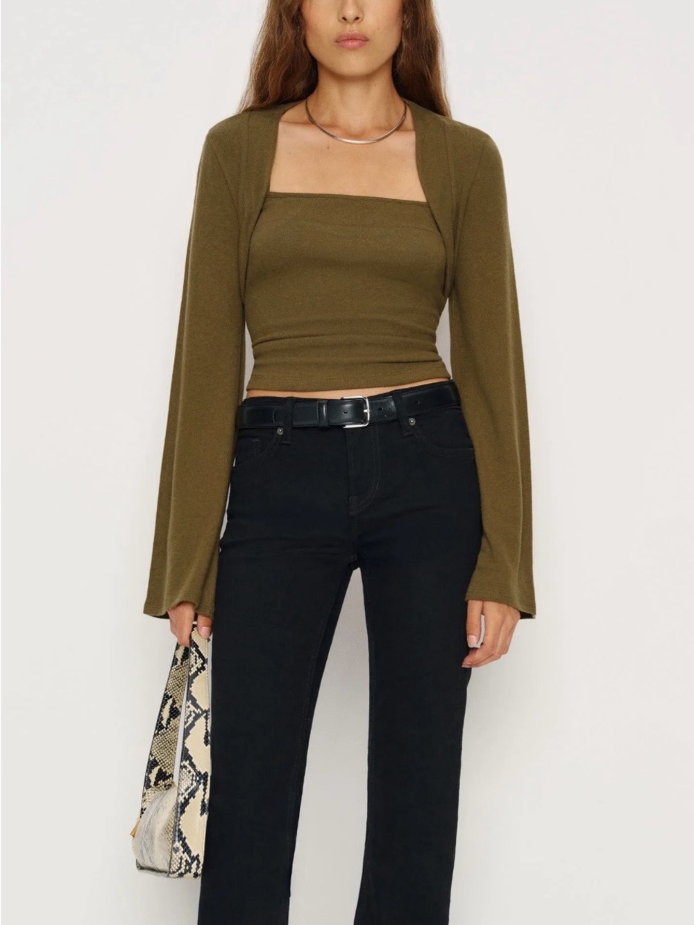 Reformation Chloe Knit Shrug Set